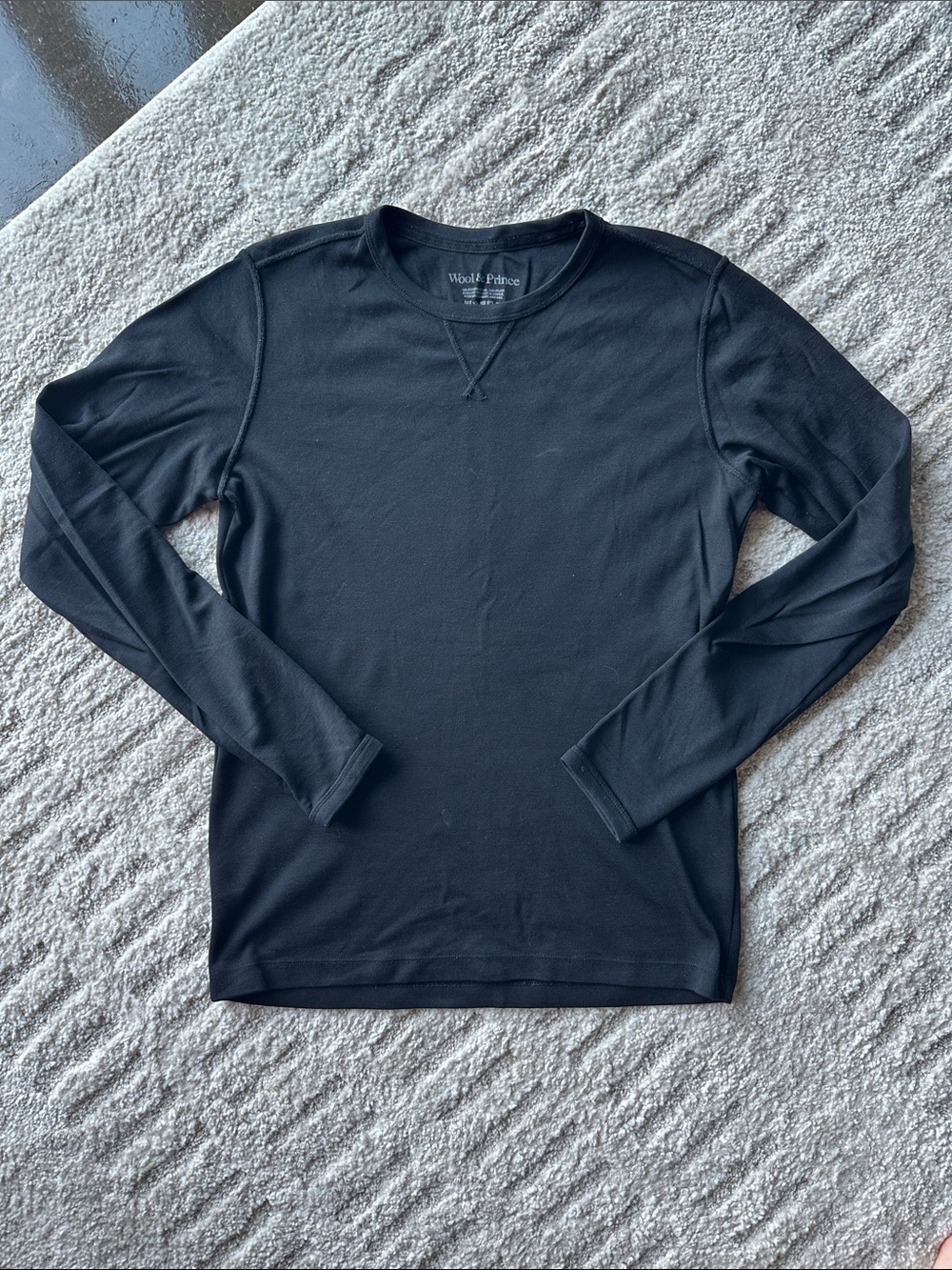 Wool & Prince Black Long-Sleeve Crewneck Sweater